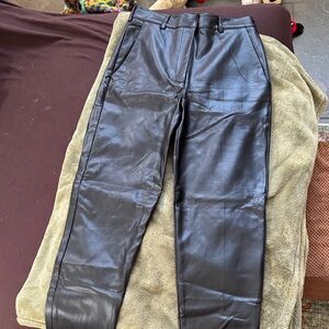 French Connection Black Faux Leather Pants